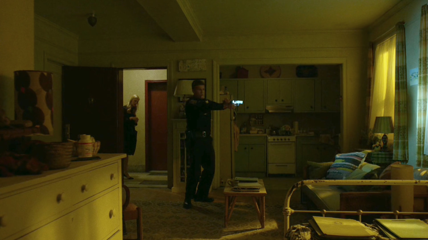 Officers check inside of Karen's apartment.