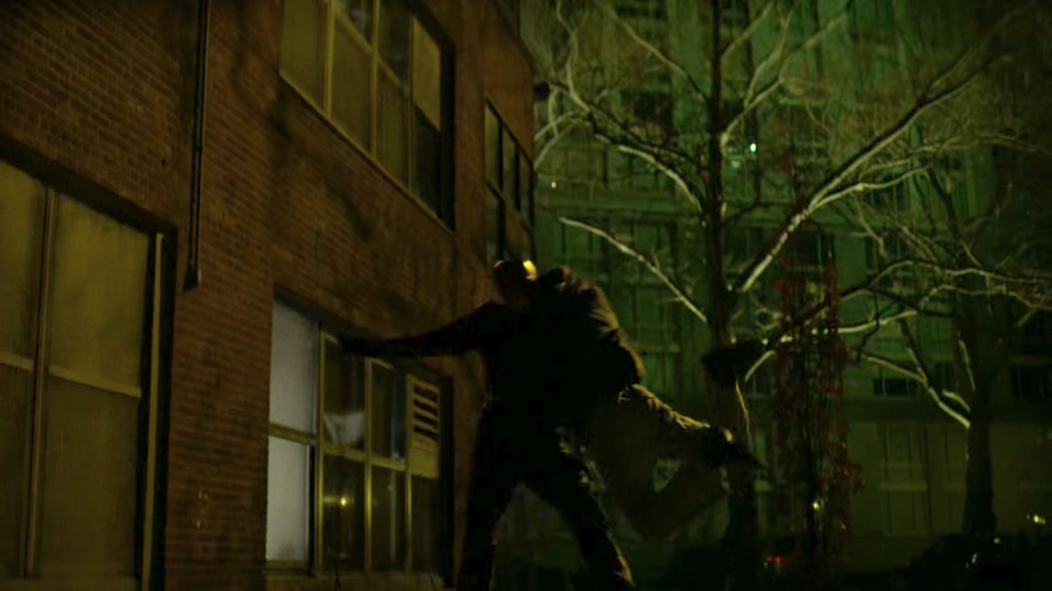 Daredevil catching Claire falling outside Metro-General hospital.