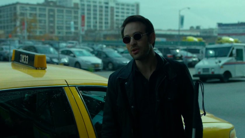 Matt on sidewalk outside 15th Precinct.