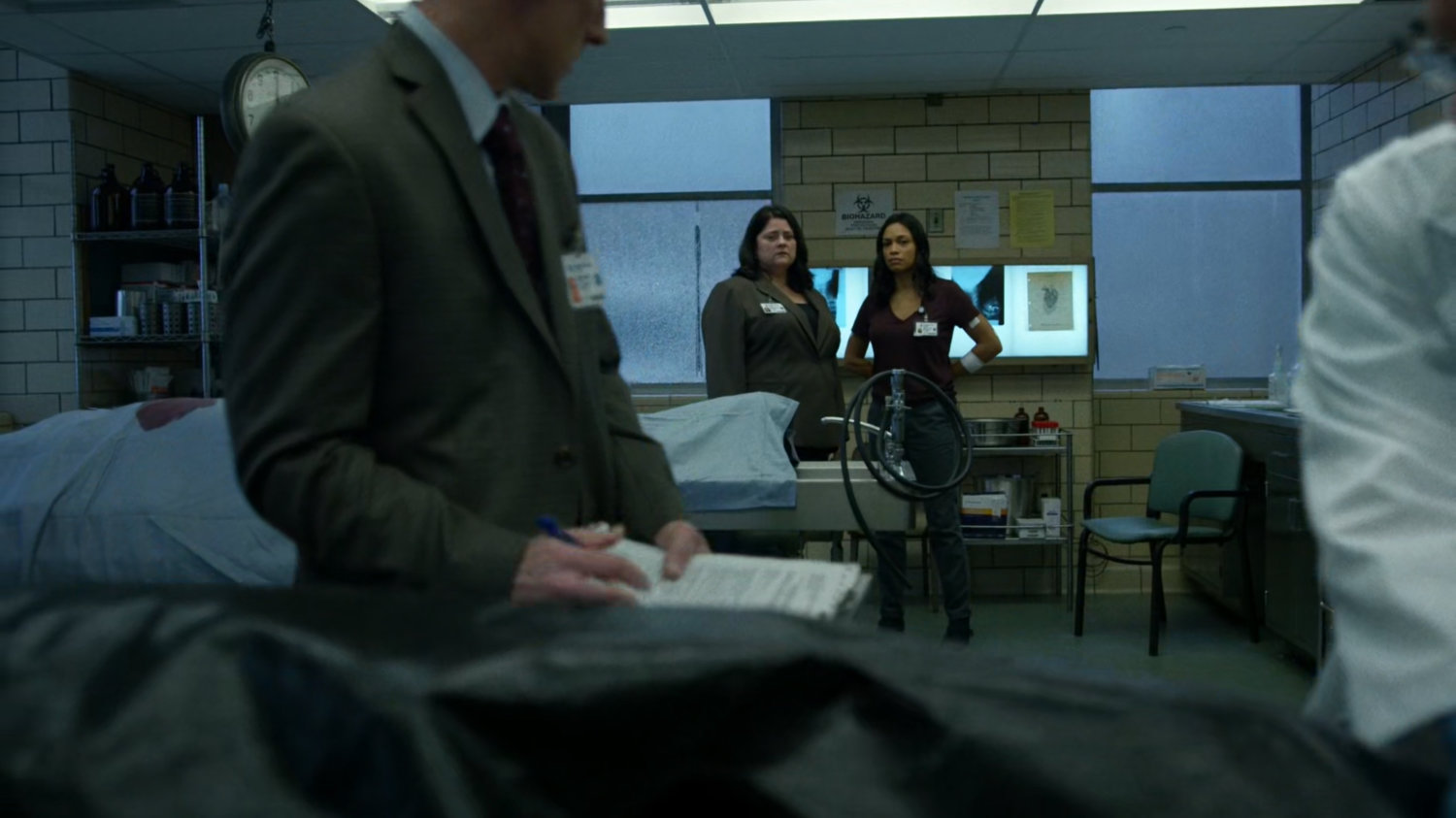 Shirley and Claire in the Metro-General morgue.