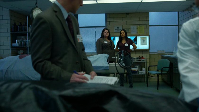 Shirley and Claire in the Metro-General morgue.