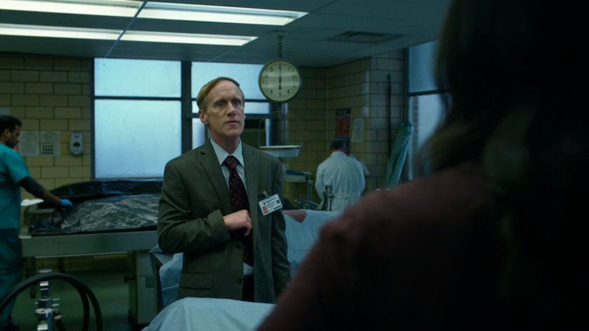 A Hospital administrator in the Metro-General morgue.