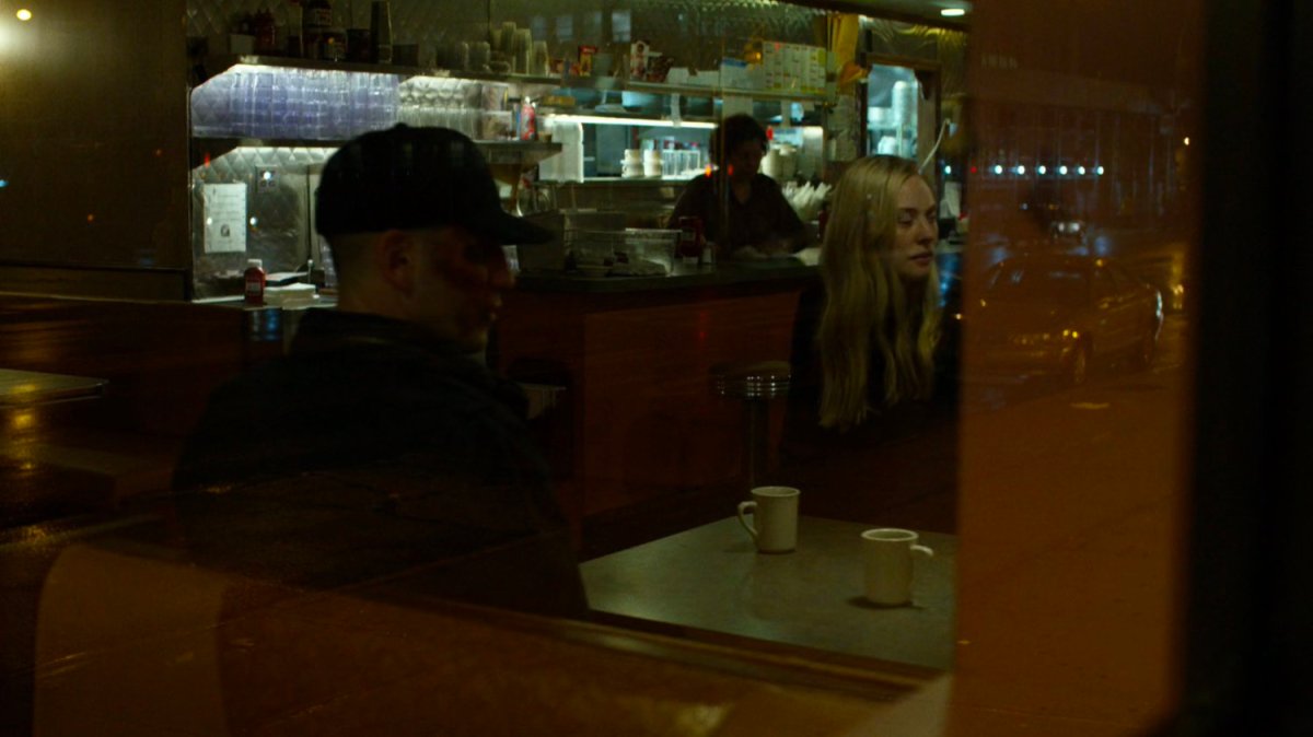 Frank and Karen in an empty diner.