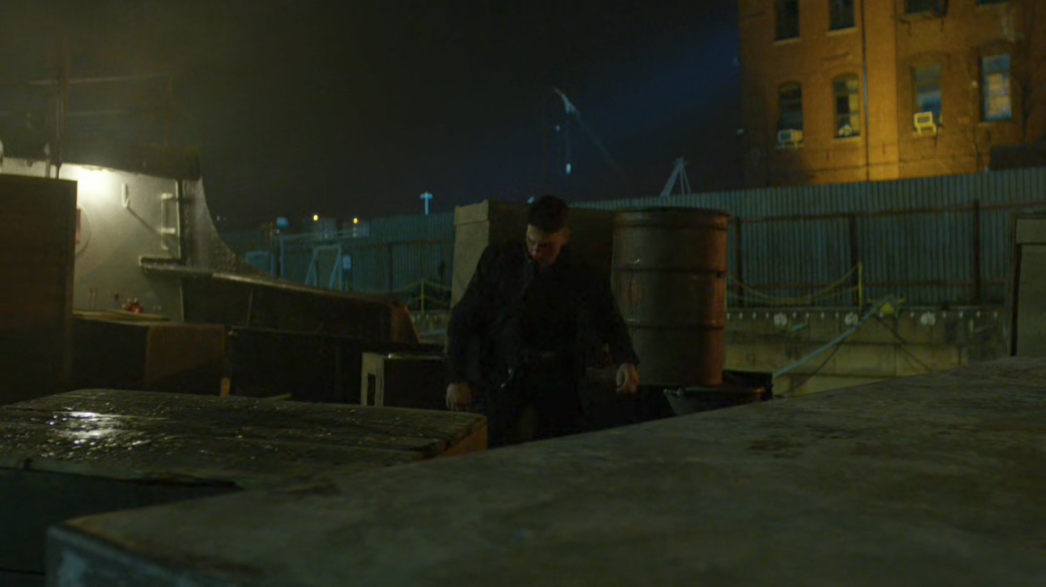 Frank Castle on the Blacksmith's boat at Pier 81.