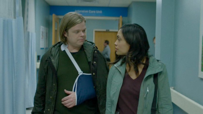 Foggy and Claire in Metro-General hallway.