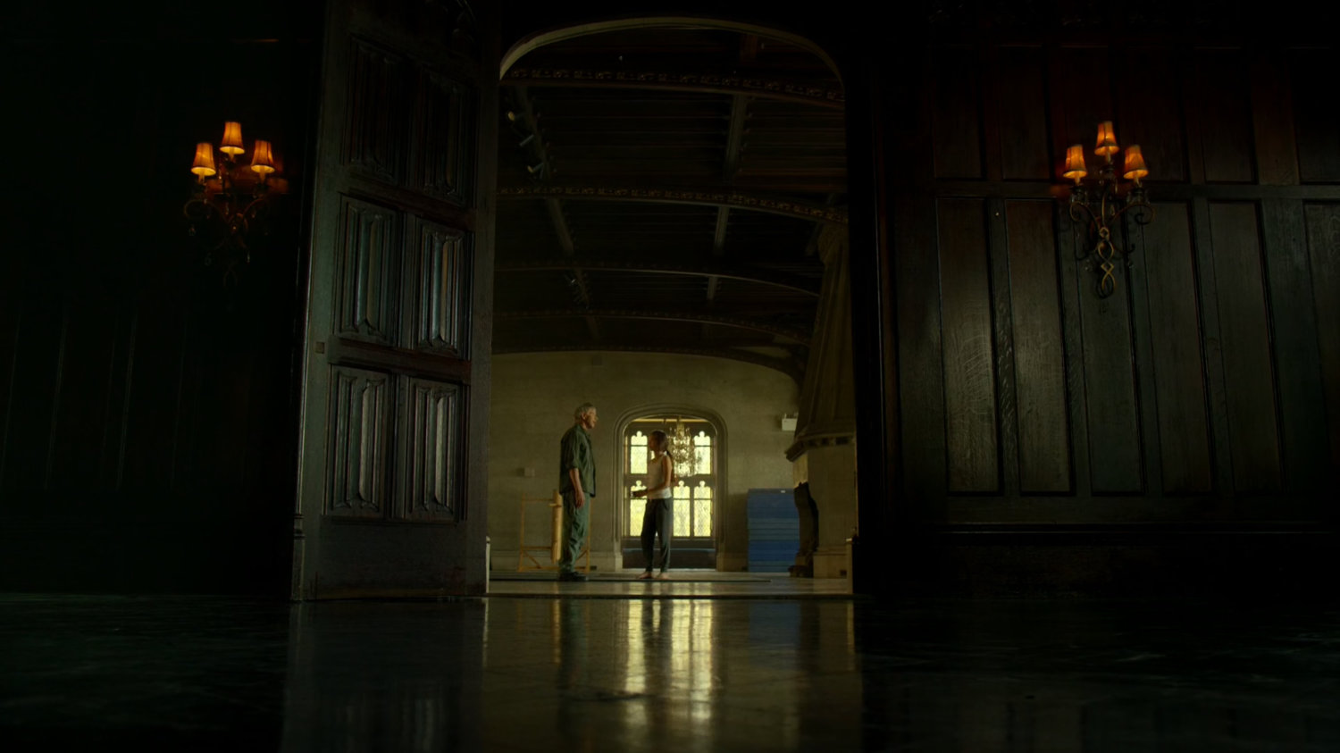 Stick talks to young Elektra in the Chaste mansion.