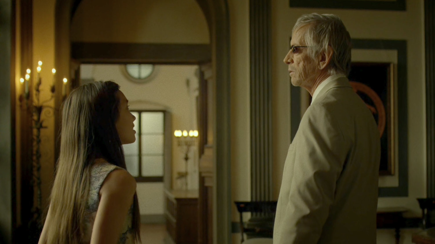 Young Elektra and Stick in the Natchios Mansion.