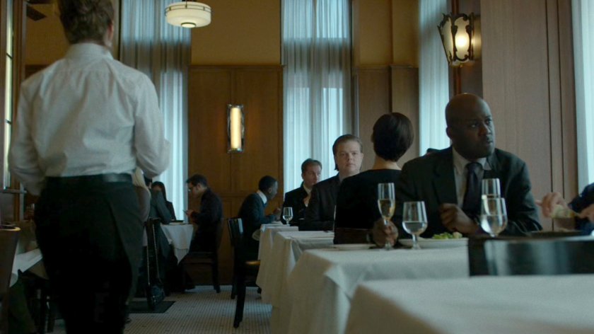 Foggy meets with Jeri Hogarth in an upscale restaurant.