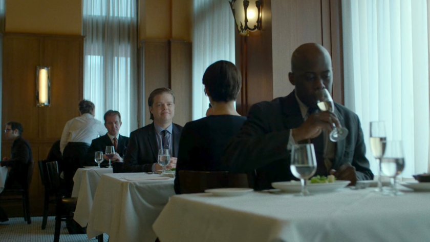 Foggy meets with Jeri Hogarth in an upscale restaurant.