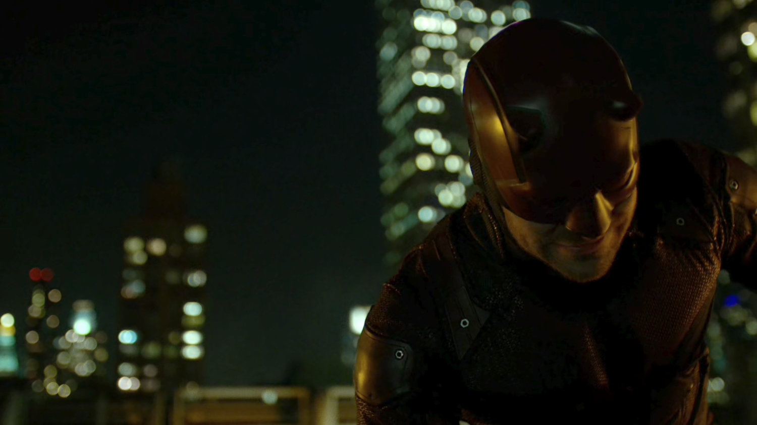Daredevil on a New York rooftop.