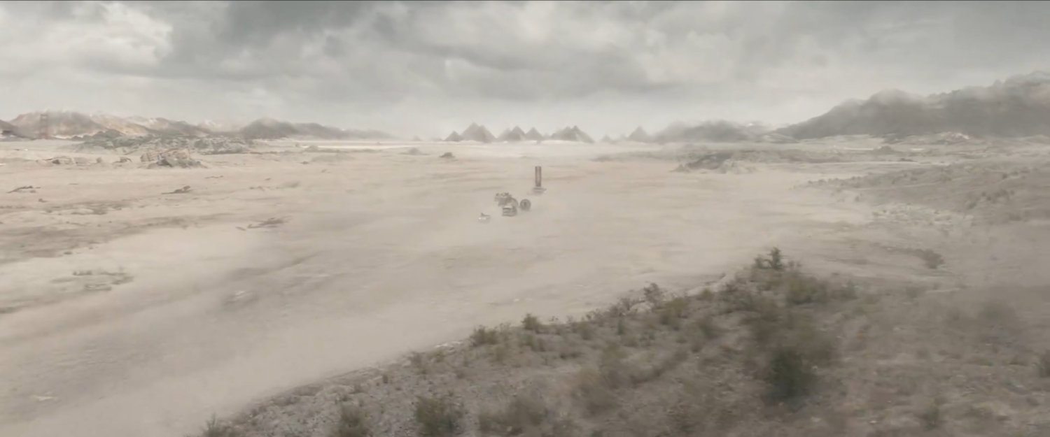 Vehicles traveling across the Void.