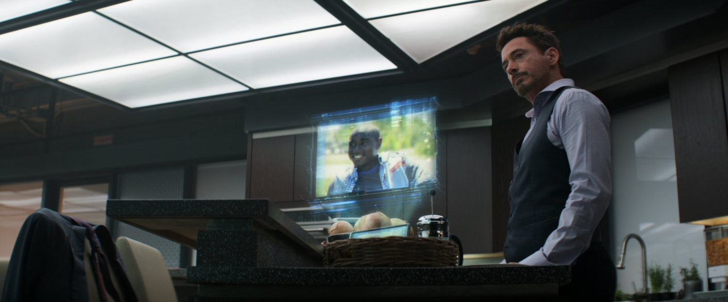 Tony in the Avengers kitchen.