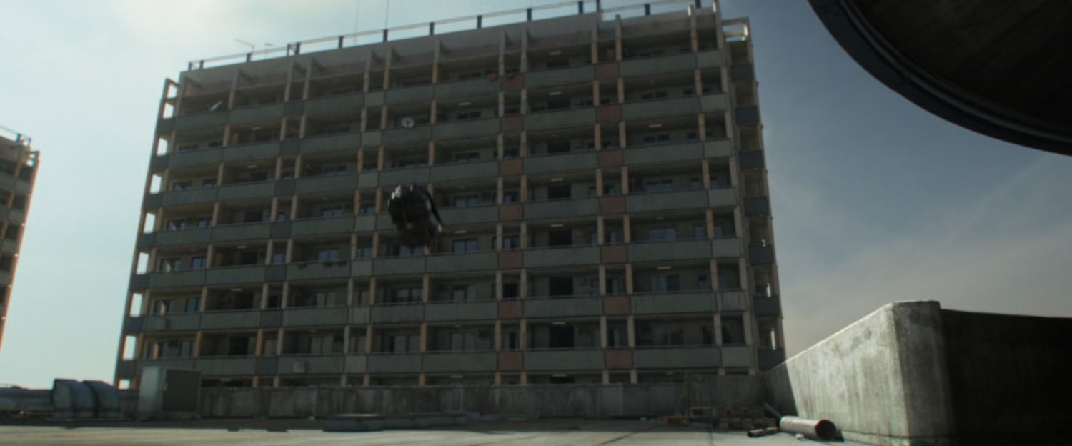 Exterior of Bucky's Bucharest apartment.