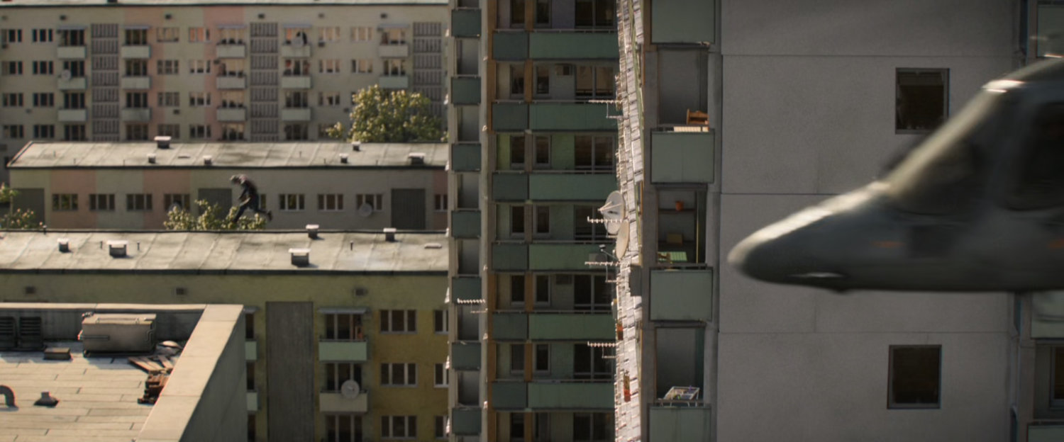 View of Bucharest apartment buildings.