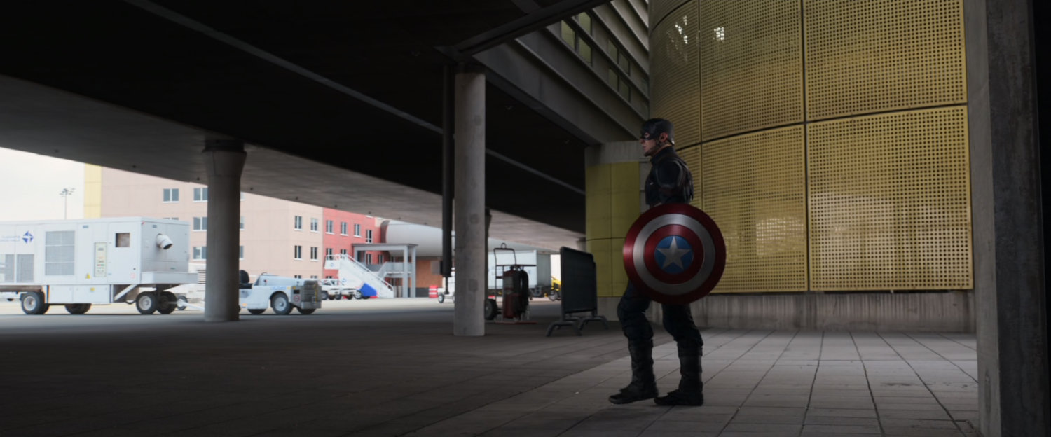 Captain America at the Berlin Airport.