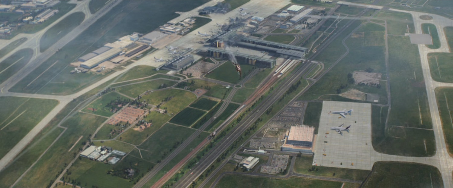 Aerial view of the Berlin airport.