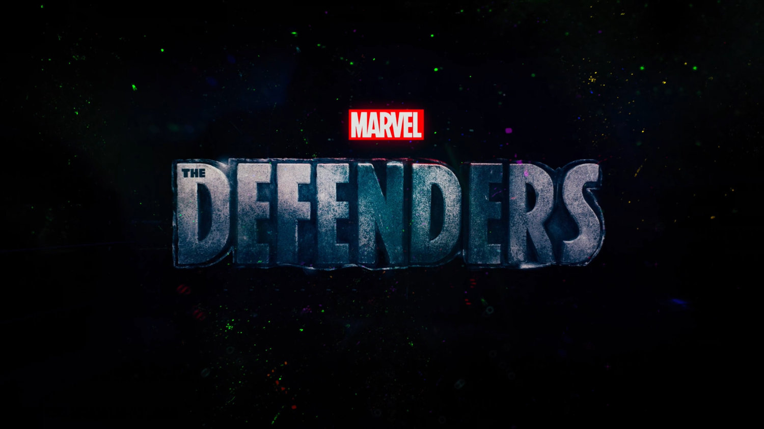 The Defenders title card.
