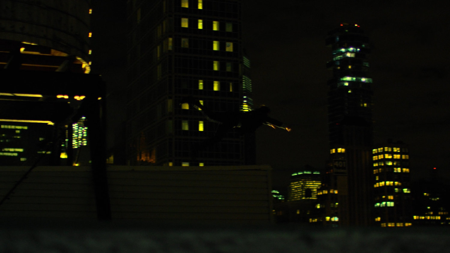Matt running across his rooftop.