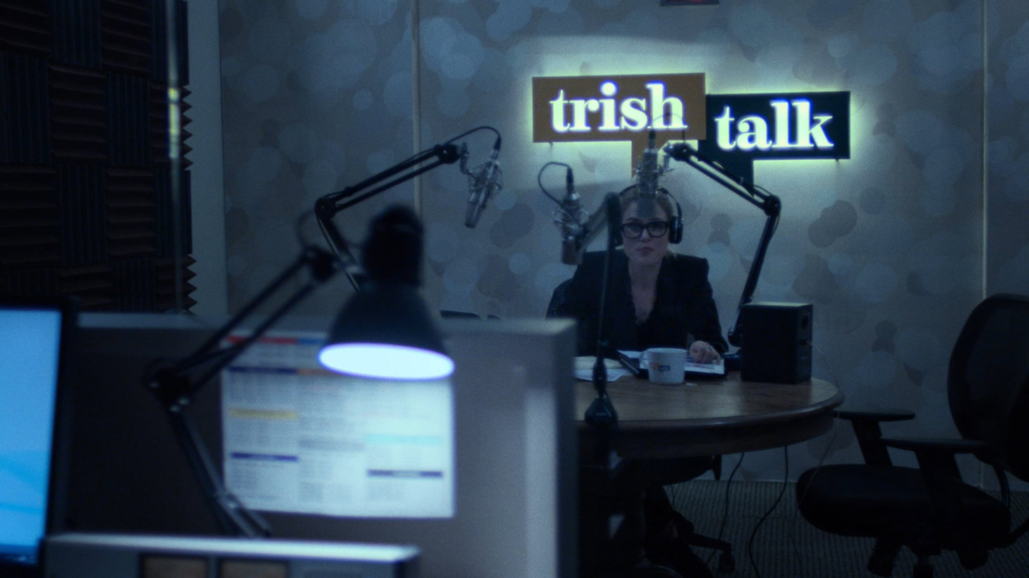 Trish in the Trish Talk radio studio.