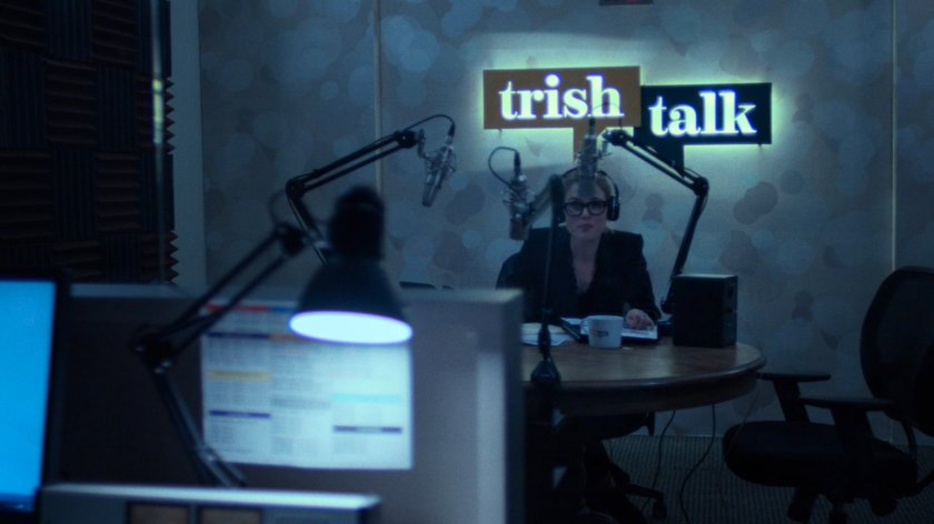 Trish in the Trish Talk radio studio.