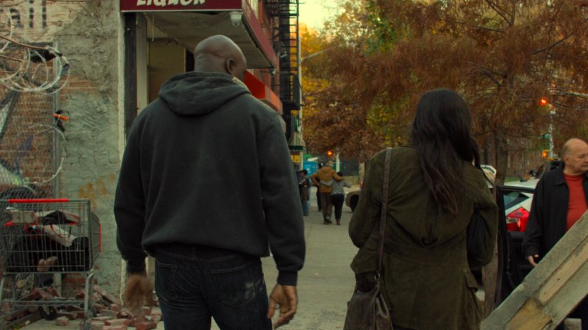Claire and Luke on a Harlem sidewalk.