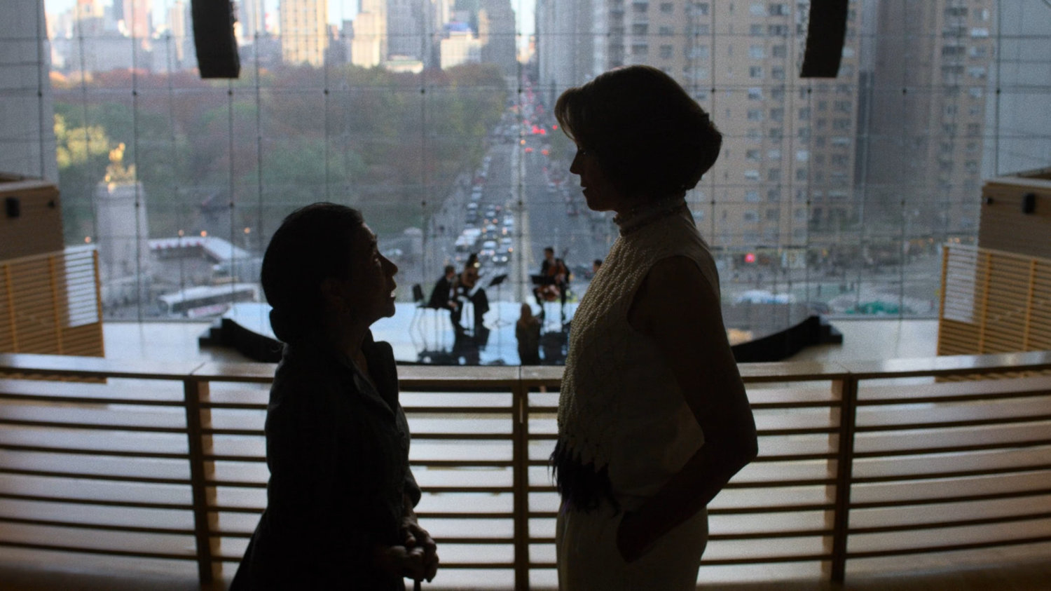 Madame Gao and Alexandra in concert space above Columbus Circle.