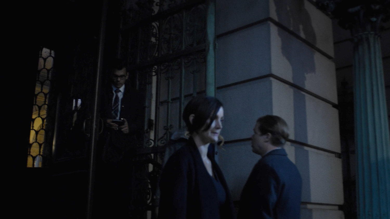 Jeri exiting the New York Archives.