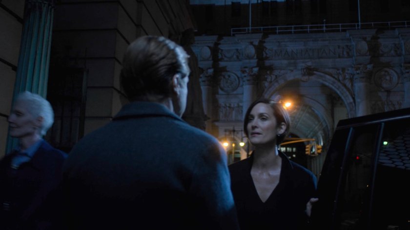 Jeri talking to Foggy outside the New York Archives.