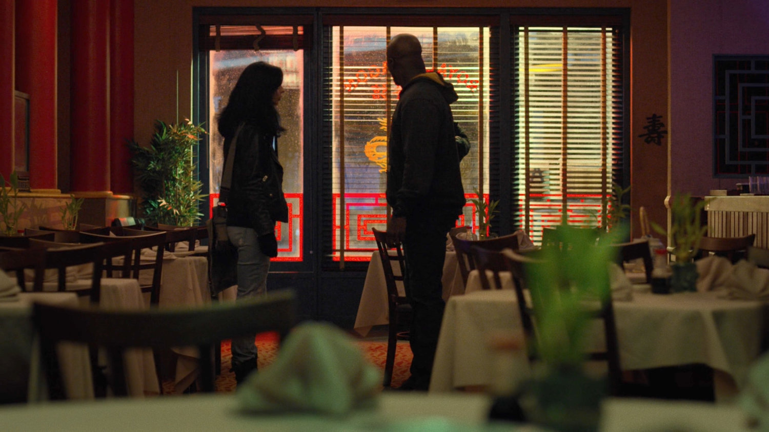 Jessica and Luke inside the Royal Dragon Chinese Restaurant.