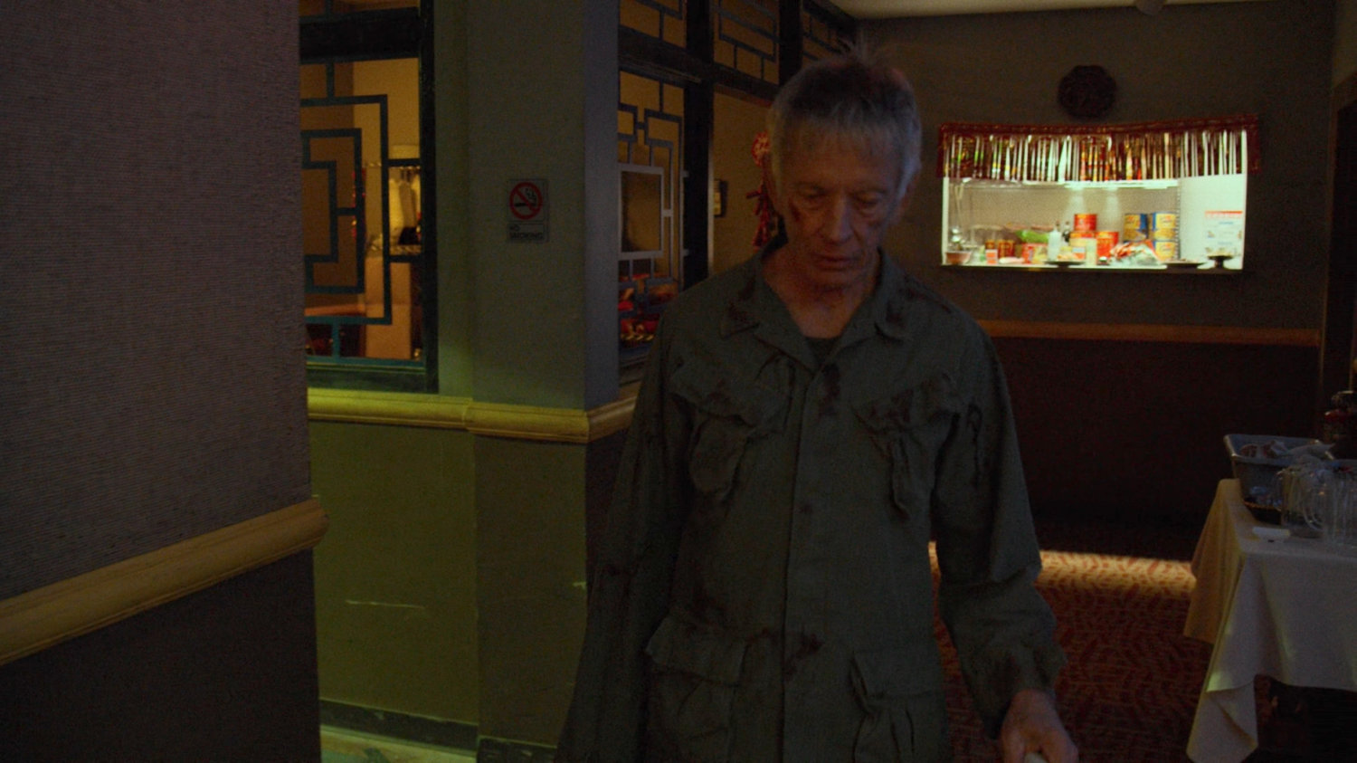 Stick enters the Royal Dragon Chinese Restaurant.