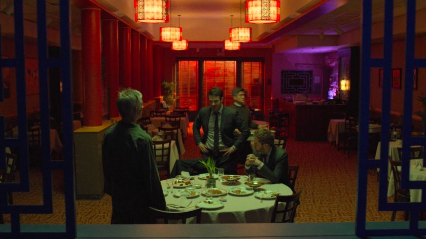 Stick argues with Matt and Danny in the Royal Dragon Chinese Restaurant.