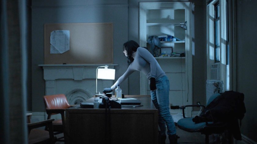 Jessica at her Alias Investigations desk.