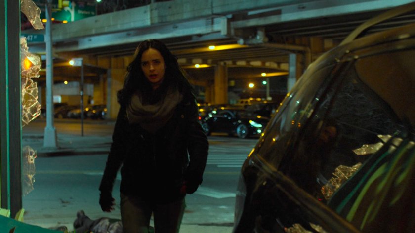 Jessica enters the Royal Dragon Chinese Restaurant through a broken front wall.