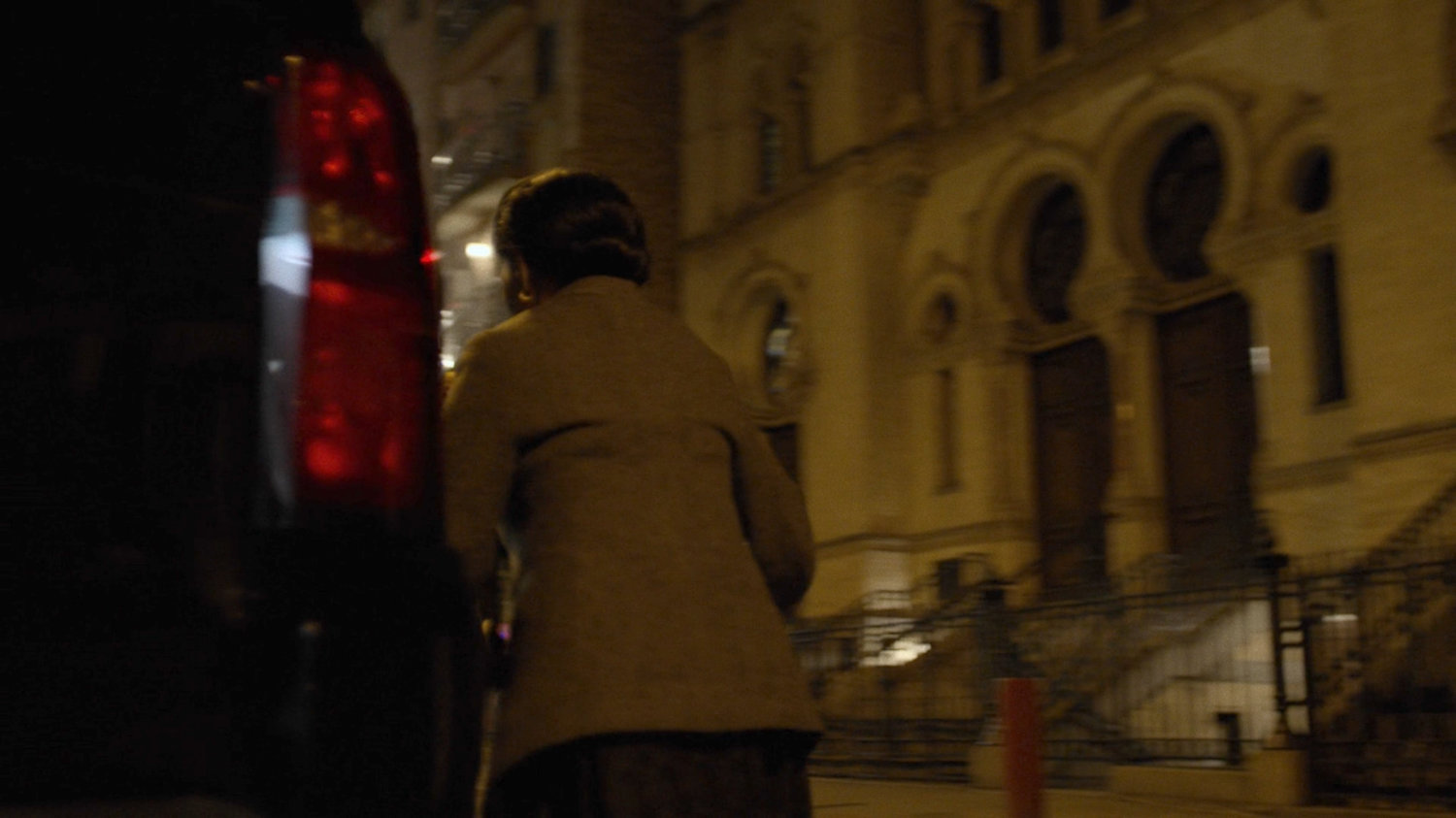Madame Gao gets into a SUV.