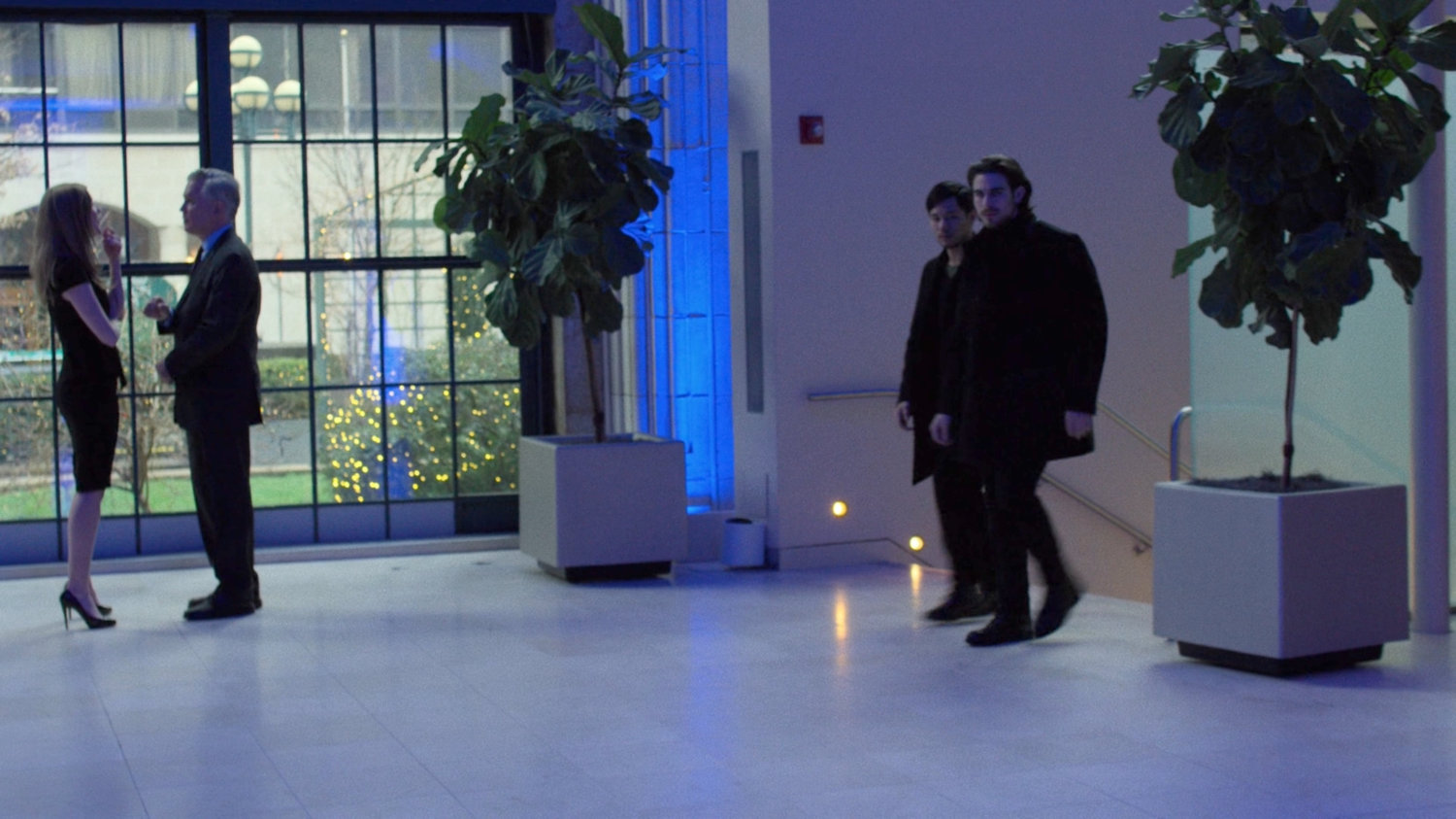 Some goons enter a fancy restaurant.
