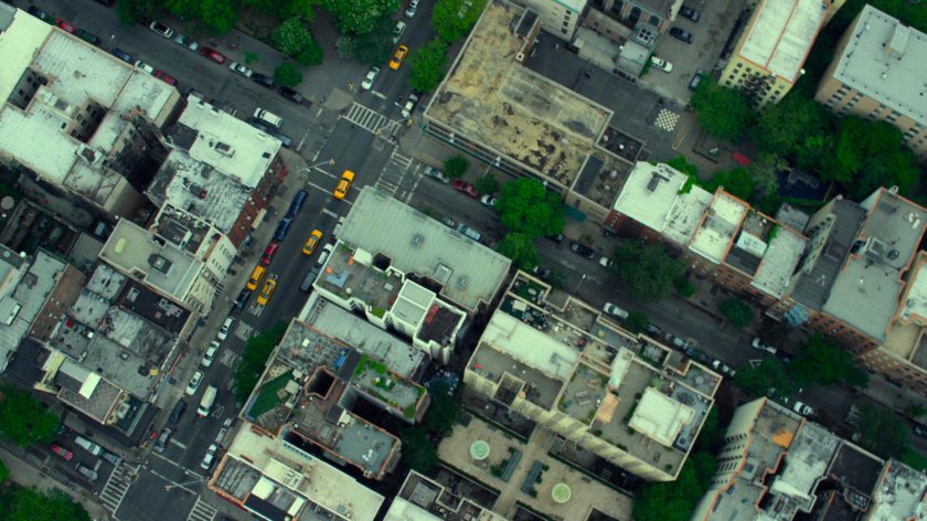 Aerial of a New York intersection.