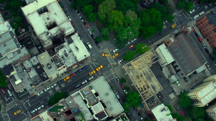 Aerial of a New York intersection.