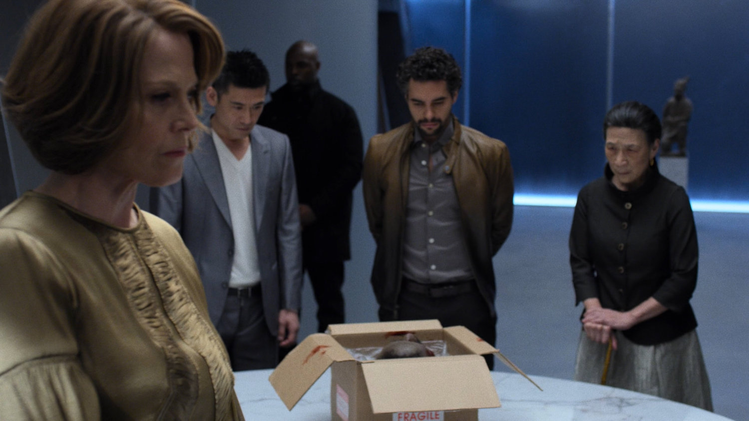 Alexandra, Murakami, Bakuto, and Gao in the Hand compound.