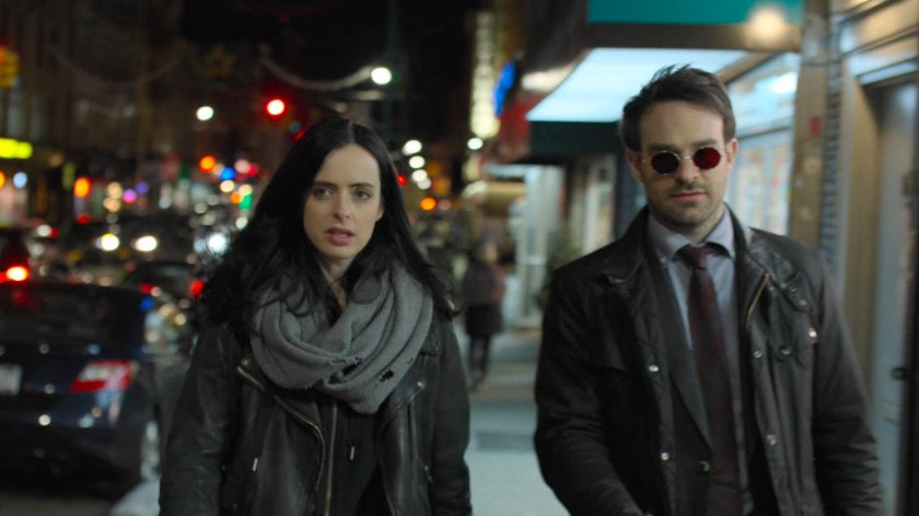 Jessica and Matt on nighttime sidewalk.