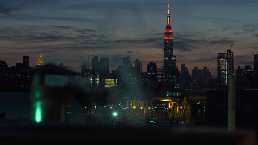 New York city at sunset.