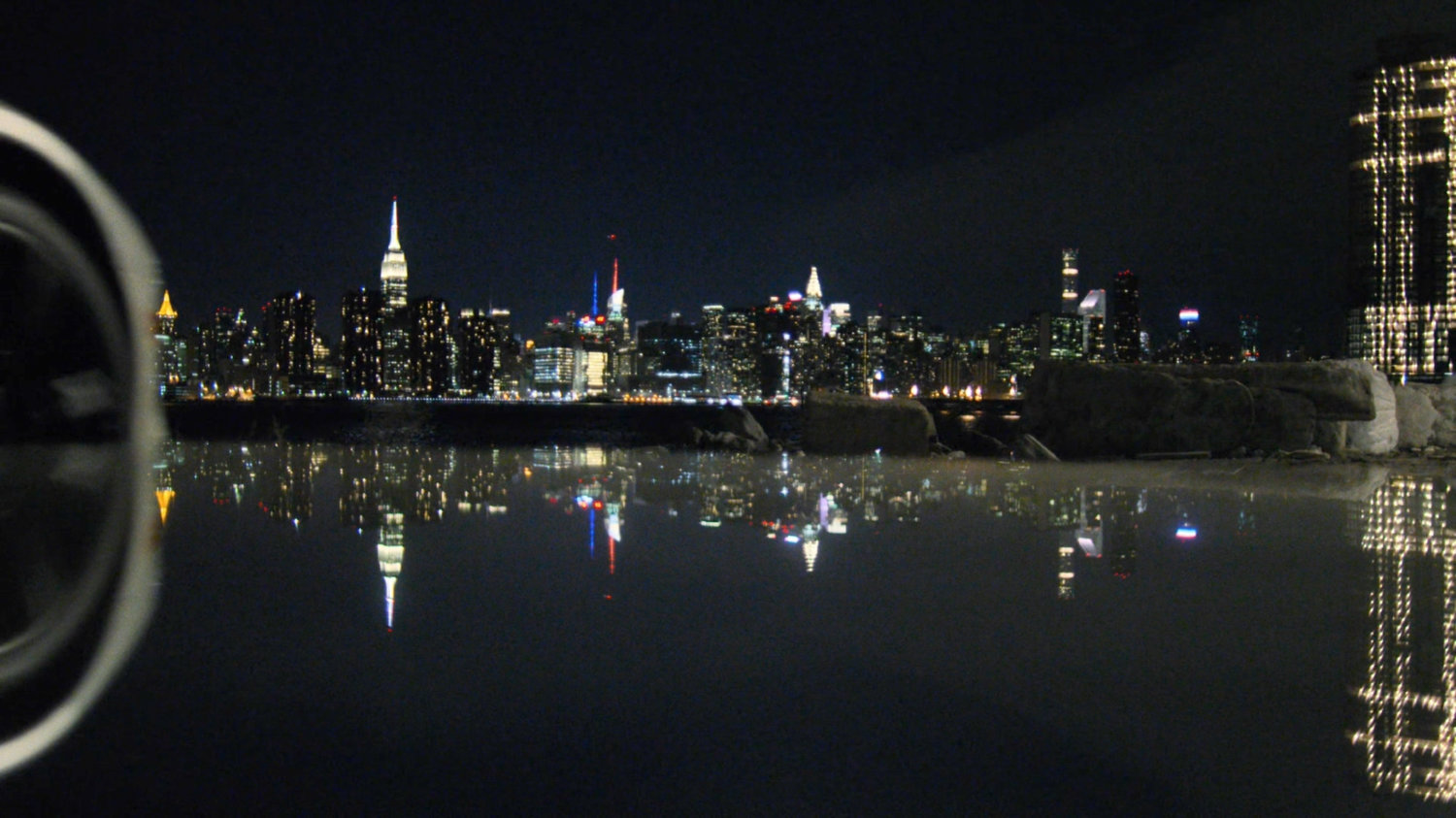 View of midtown Manhattan at night.