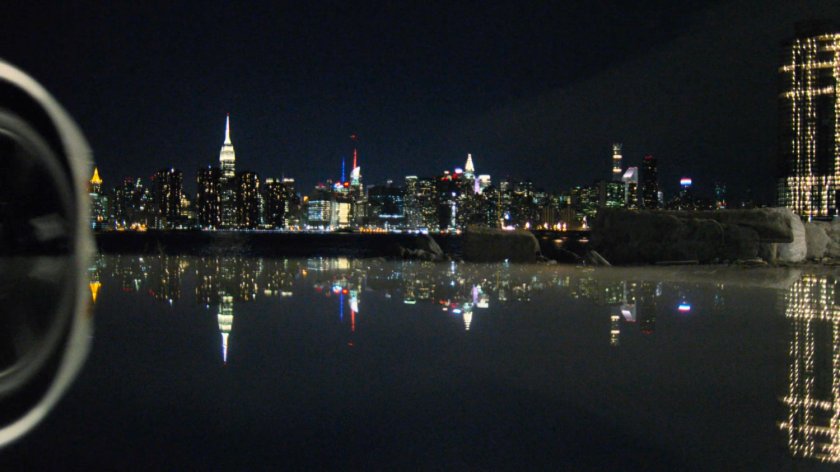View of midtown Manhattan at night.