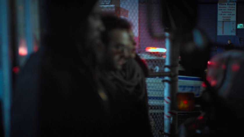 Luke, Matt and Jessica duck into an alley near the 29th Precinct.