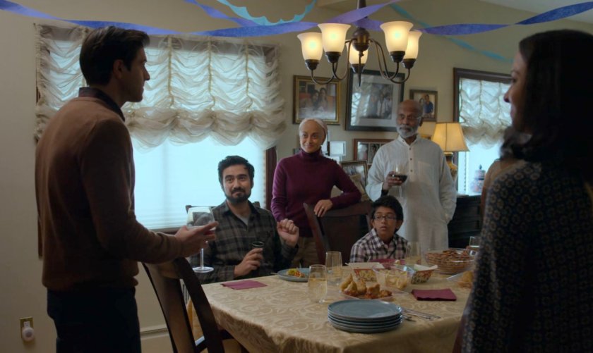 The Nadeem family in their dining room.