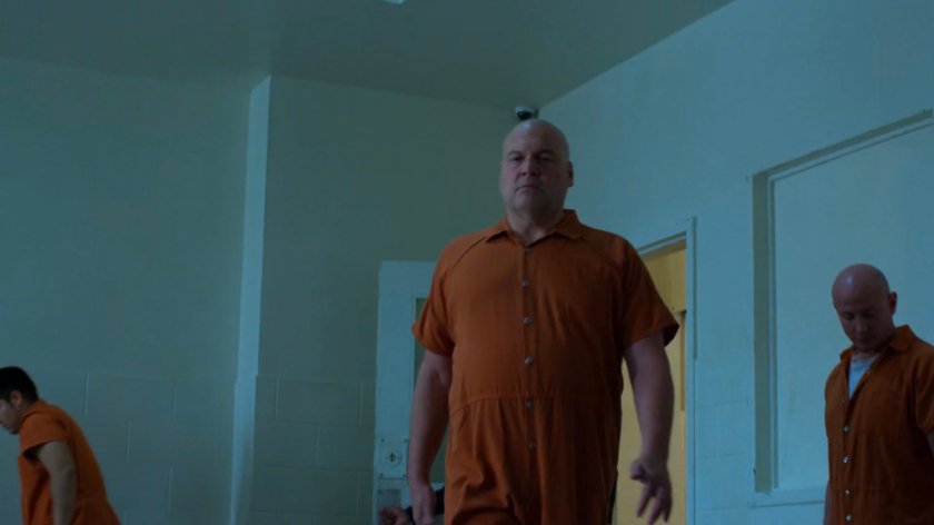 Fisk walking in to exercise room of penitentiary.