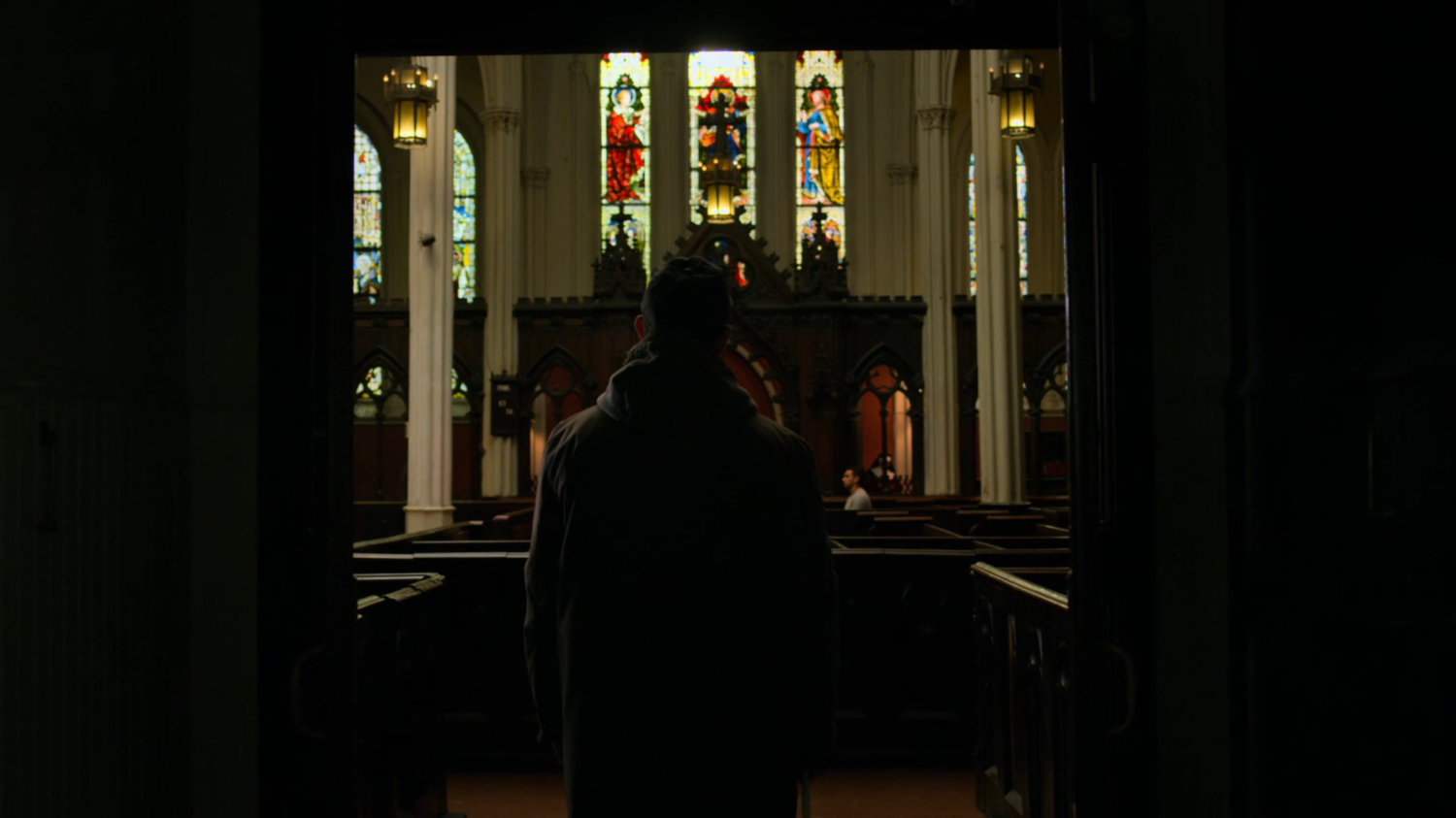 Matt standing inside Clinton Church.