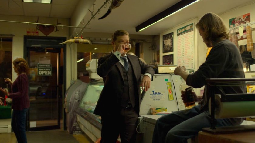 Foggy and his brother Theo inside Nelson Meats butcher shop.