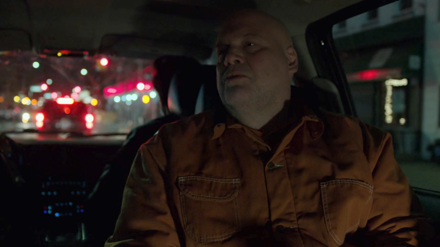 Fisk in the back of FBI motorcade SUV.