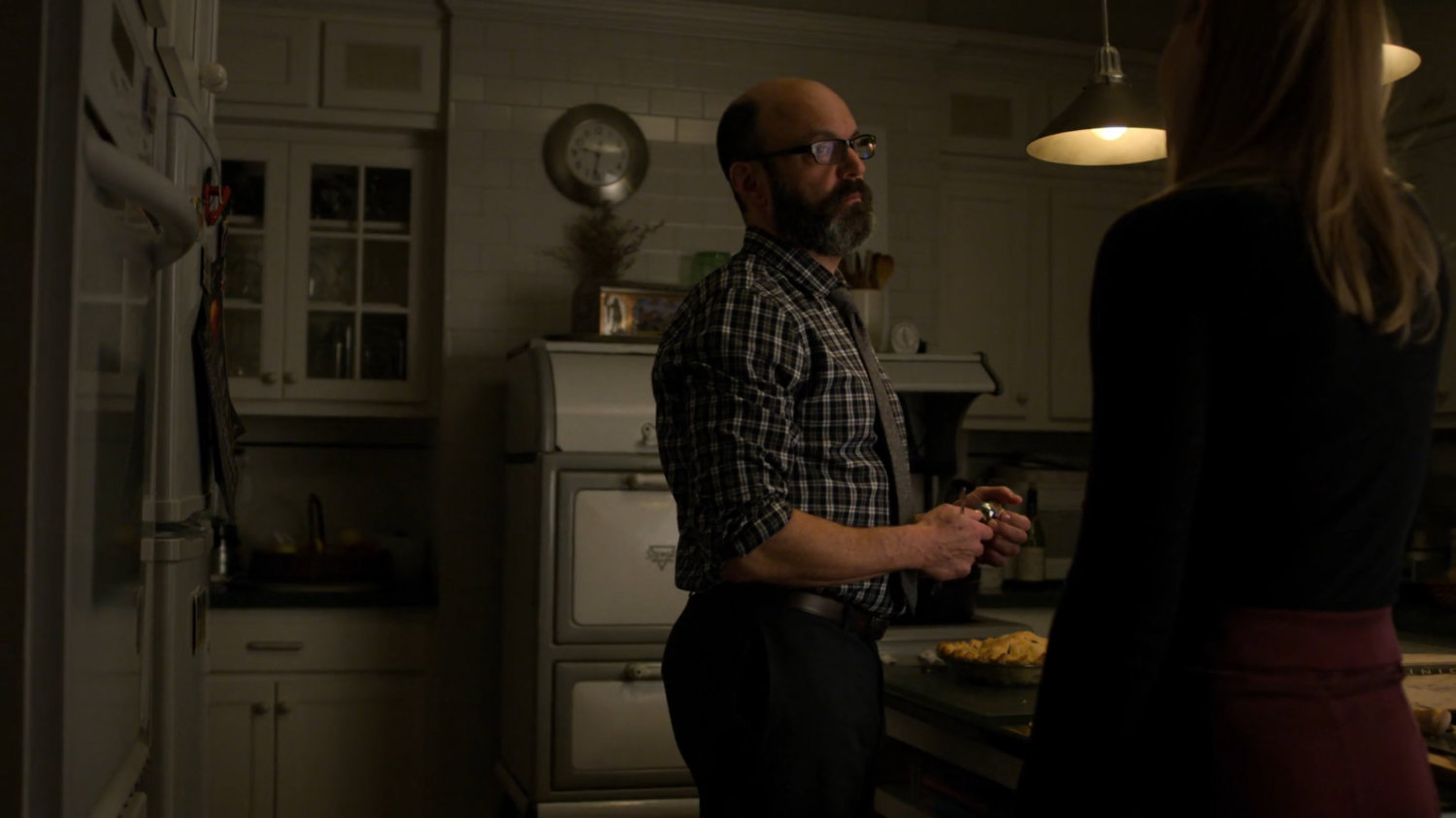 Karen and Mitchell in the Ellison kitchen.