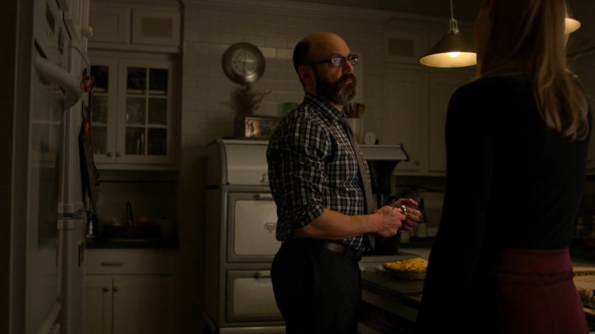 Karen and Mitchell in the Ellison kitchen.